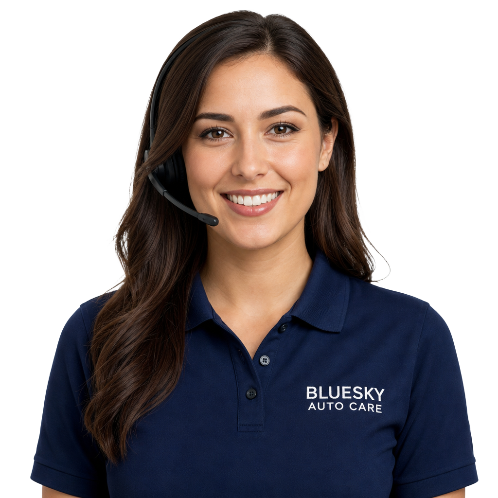 Friendly BlueSky Auto Care customer service representative ready to help